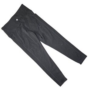 Tuff Athletics Womens Black Geometric Pattern Athletic Leggings Size L